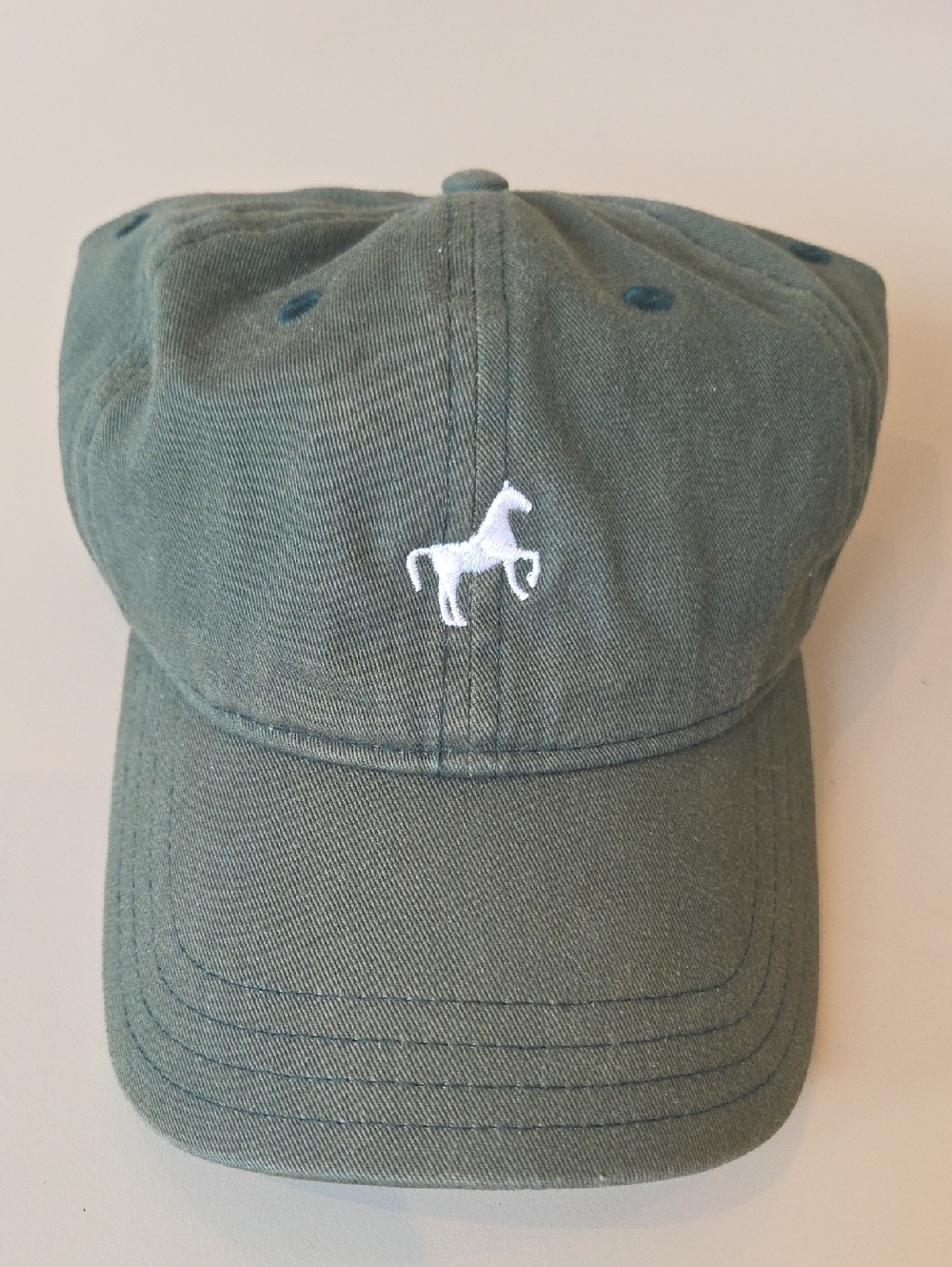 Baseball Cap With Horse Embroidery